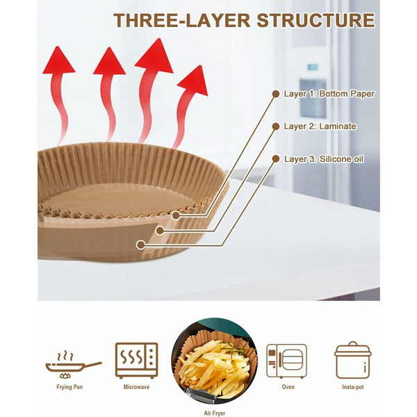 120 Pack Round Air Fryer Parchment Paper Liners 16Cm Diameter Air Fryer Accessories