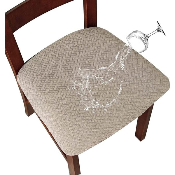 Chair Cover 2/4 Pieces Cushion Waterproof Seat Removable Washable Jacquard Elastic Slipcovers
