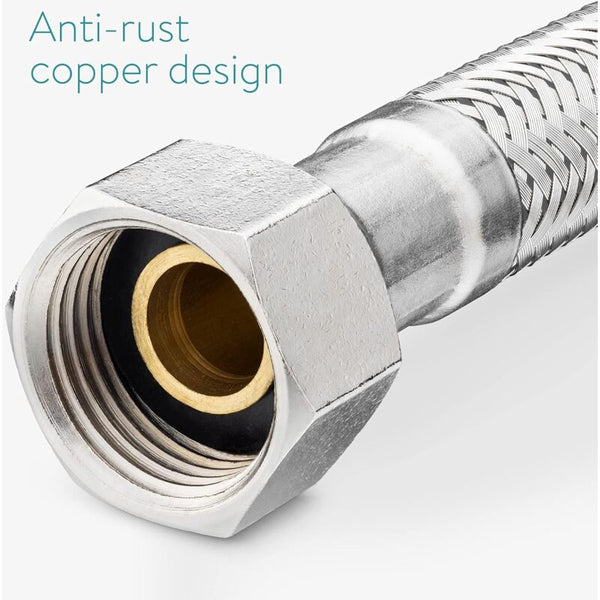 Flexible Kitchen Hose 60Cm Pack Of 2 G3/8 X M10 Connection Tubes For Bathroom Sink Faucet Connectors Valves & Accessories