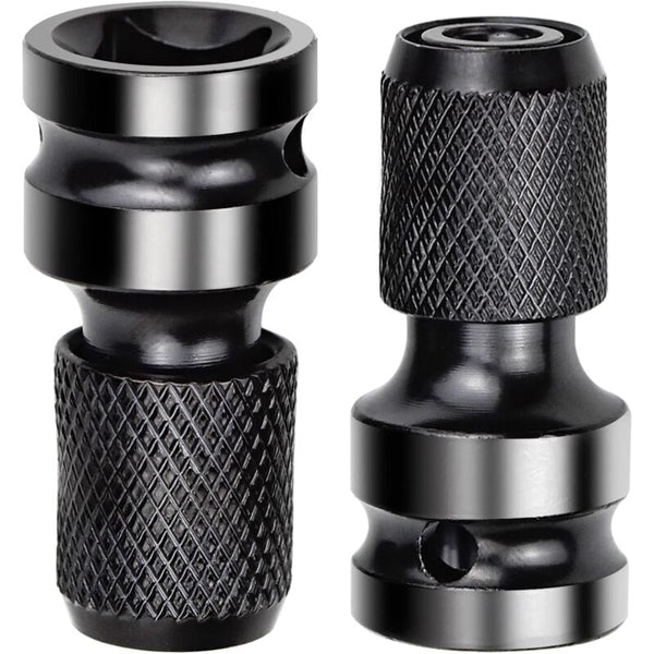 2 Pcs Socket Adapters 1/2" Square Drive To 1/4" Impact Wrench Quick Release Converter For Ratchet Impact Wrenches