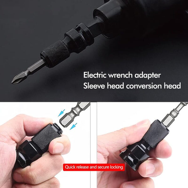 2 Pcs Socket Adapters 1/2" Square Drive To 1/4" Impact Wrench Quick Release Converter For Ratchet Impact Wrenches