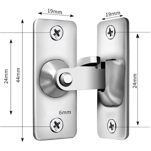 90 Degree Stainless Steel Right Angle Door Lock For Doors Windows Fences Silver Door Locks & Lock Mechanisms