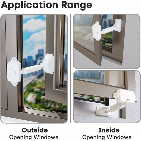 Child Safety Limiter For Baby Locks Toddlers And Pets (White) Other Window Accessories