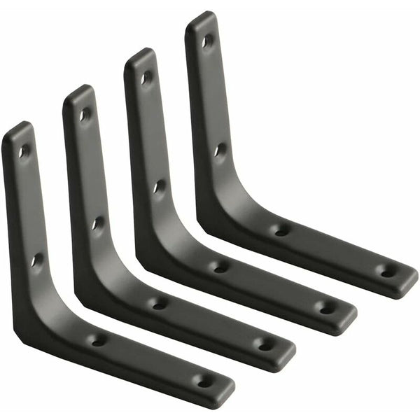 Wall Shelf Bracket Matte Black Metal Support For Kitchen Decor Heavy Duty 100Mm X 4Pcs Braces & Brackets