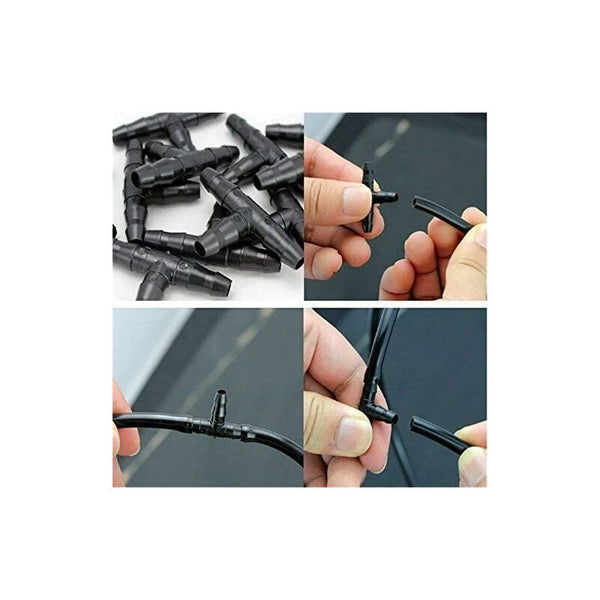 100 Pcs Barbed Connectors Drip Irrigation4/7Mm Universal Tee Uitable For Watering Garden Hoses