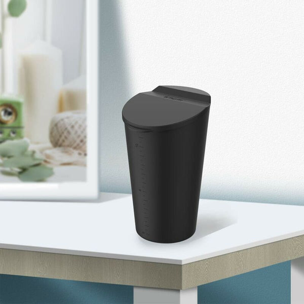 Car Trash Can With Lid Cup Holder & Door Pocket Bin Black Rubbish Bins