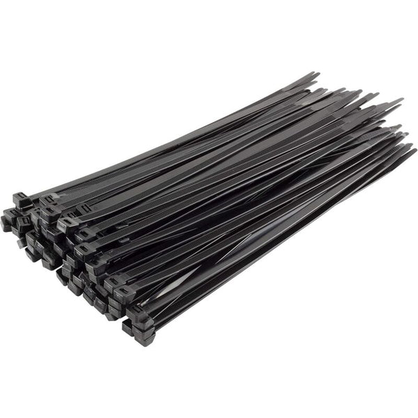 Nylon Cable Tie 300Mm X 7.6Mm Black Heavy Duty Ties Pack Of 100 Cable Ties & Organisers