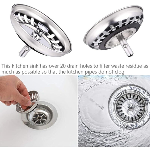 Kitchen Sink Filter Stopper Stainless Steel Compatible With Most Kitchen Sinks