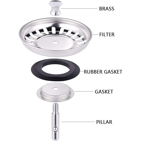 Kitchen Sink Filter Stopper Stainless Steel Compatible With Most Kitchen Sinks