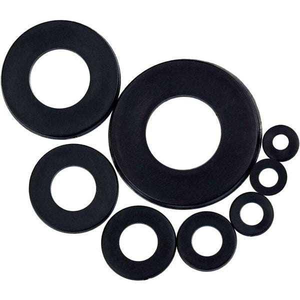 500 Pcs Black Plastic Lock Washers Assortment M2.5 M10 Screws & Bolts