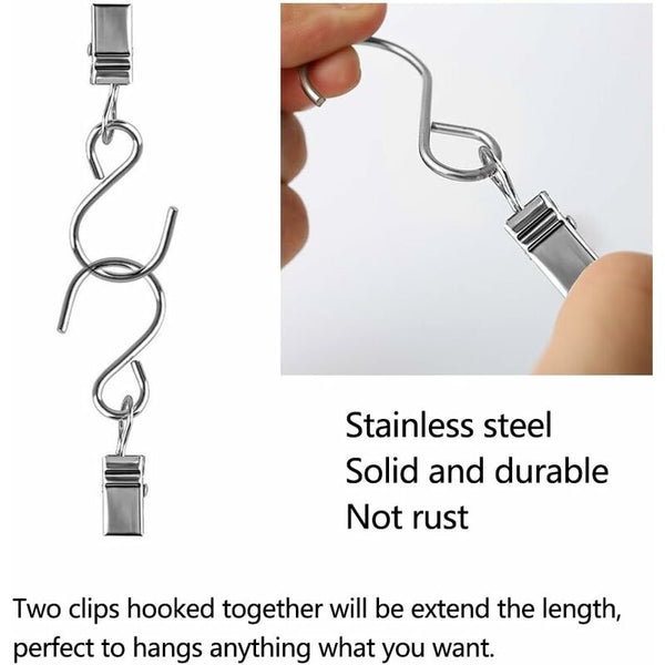 25 Pcs Metal Curtain Hooks Hanging Clips For Lights And Home Decor Curtain Poles & Accessories