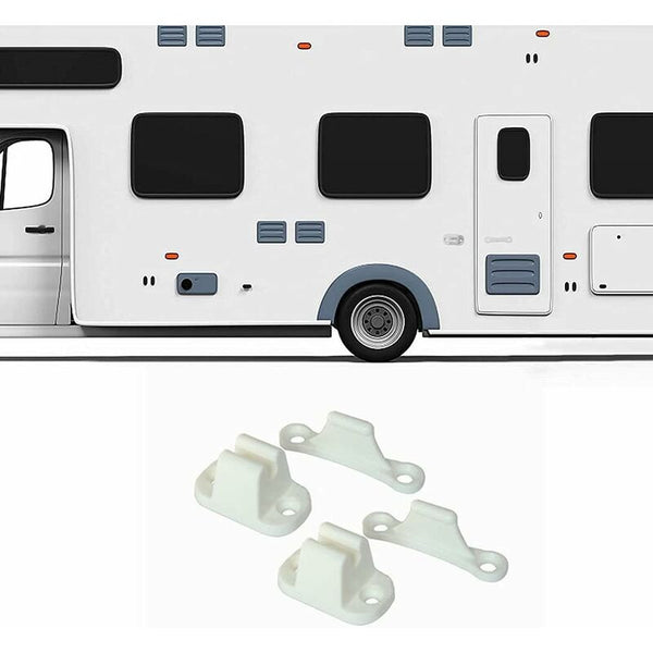 2X T Shaped Door Retainer Kit Stop Retaining Plastic Hook Holder Compatible Latch Bracket For Rv Trailer Camper Door Stops