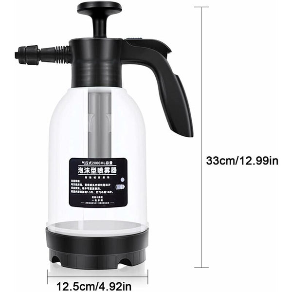 2L Pressure Sprayer Car Hand Pump Foam Cannon Portable Pressurized Water Mist Snow Lance Garden Sprayers