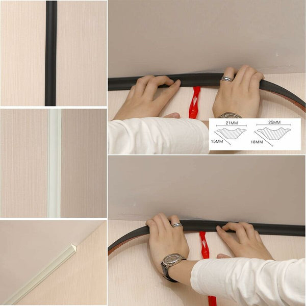 5 Meters Flexible Moulding Trim Caulk Strips Self Adhesive For Bathtub Corners Toilets Countertops Baseboard Accents & Trim