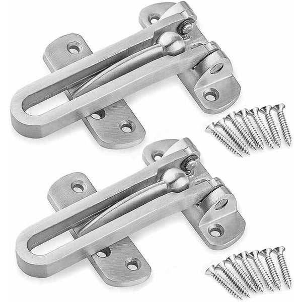 2Pack Security Door Lock Steel Window Guard Entry Without Chain Latch For Door Locks & Lock Mechanisms