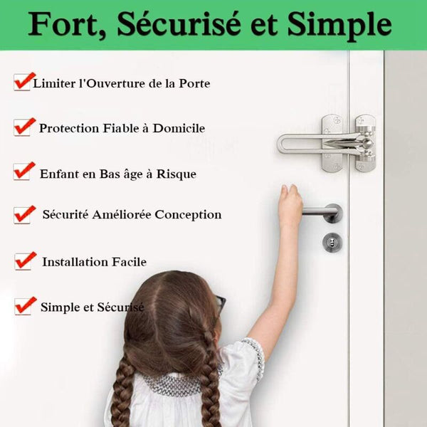 2Pack Security Door Lock Steel Window Guard Entry Without Chain Latch For Door Locks & Lock Mechanisms