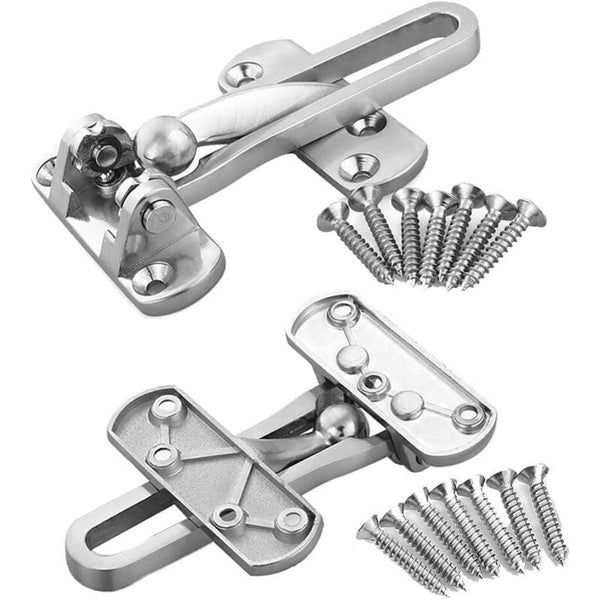 2Pack Security Door Lock Steel Window Guard Entry Without Chain Latch For Door Locks & Lock Mechanisms