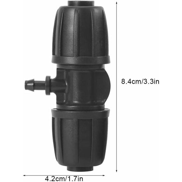 16Mm To 4/7 Garden Lock Barbed Tee Connectors 10 Pcs Set For Pe Hose Irrigation System Complete Drip Irrigation Kits