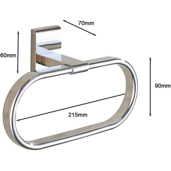 Oval Towel Ring Solid Brass Polished Chrome Elegant Wall Mount Sunny Towel Racks