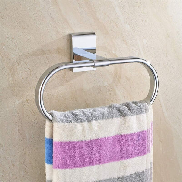 Oval Towel Ring Solid Brass Polished Chrome Elegant Wall Mount Sunny Towel Racks