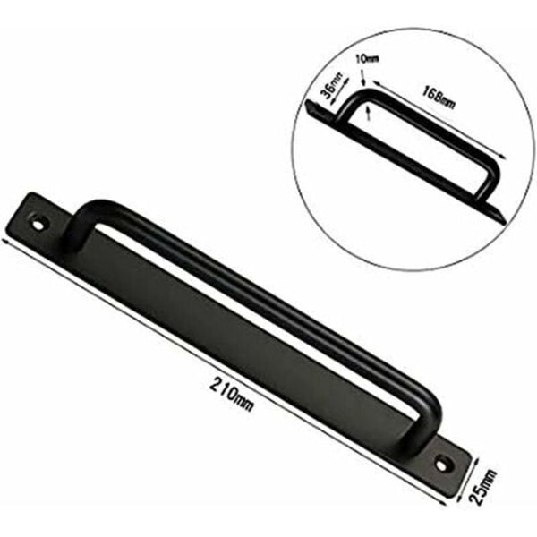2 Pcs Heavy Duty Barn Door Handle Steel Sliding Pull Black Cast Iron Interior Exterior Barn Doors