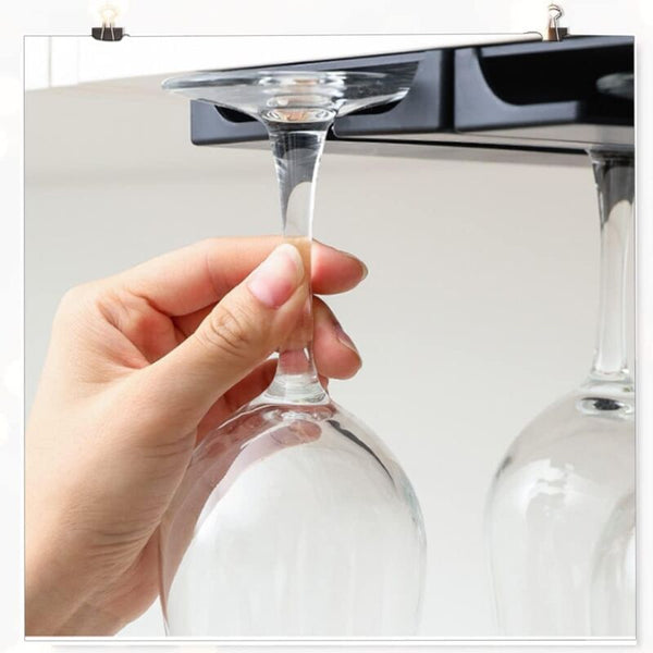 Hanging Wine Glass Holder No Drilling Required Large Capacity Stemware Rack For Bar Kitchen 25.3 11 2Cm Racks & Holders