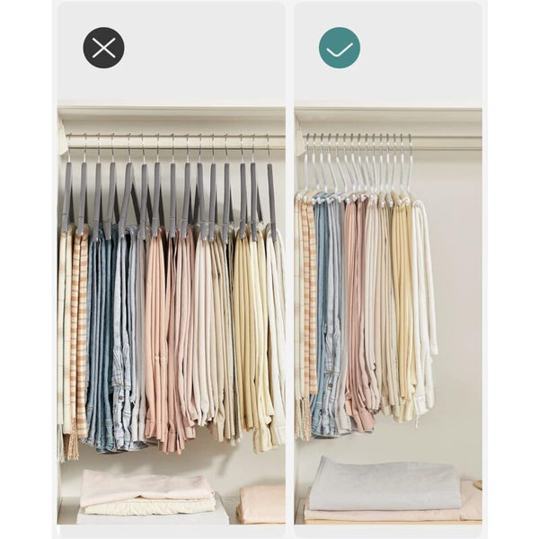 20 Pack Metal Trouser Hangers Open End Non Slip Coating Space Saving 35Cm Length White Clothes Hangers
