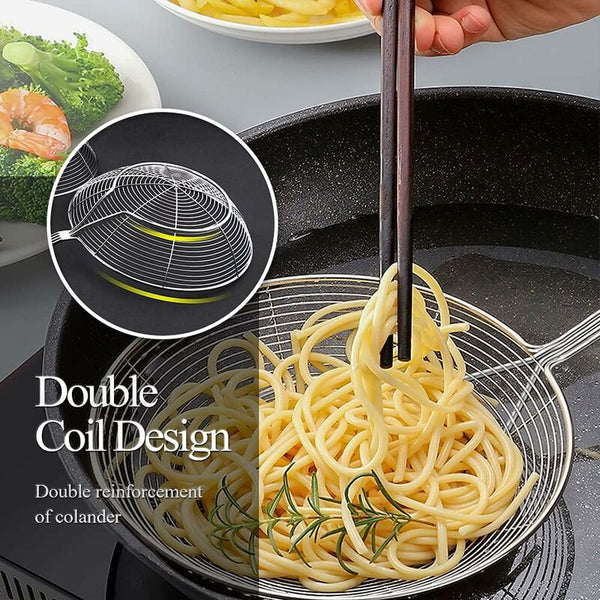 Stainless Steel Skimmer With Handle For Frying And Serving Food Pasta Spaghetti Noodles Diameter 20Cm Colanders Strainers & Sifters