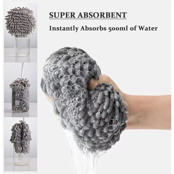 2 Pieces Hand Towels Bath Kitchen Plush Absorbent Hanging Terry Quick Towels & Washcloths