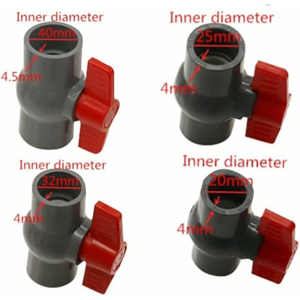 Pvc Ball Valve U Plastic Flow Control And Cut Off Straight Joint (I20mm) Screws & Bolts