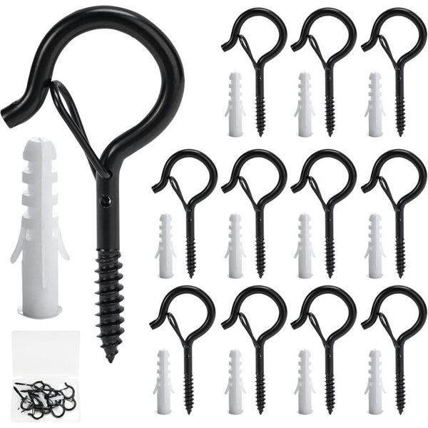 12 Pack Screw Hooks In Wall Outdoor Garland Hanger Gutter For Hanging Hooks & Hangers