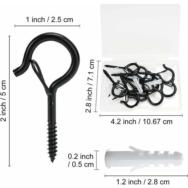 12 Pack Screw Hooks In Wall Outdoor Garland Hanger Gutter For Hanging Hooks & Hangers