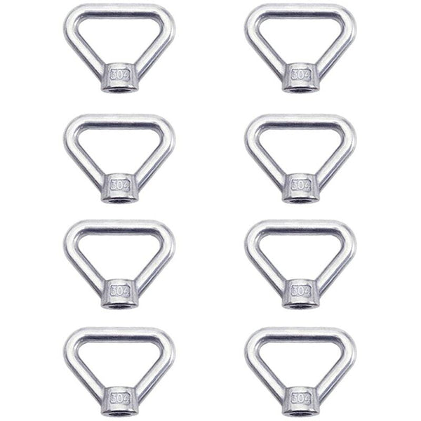 Lifting Eye Nut 8 Pcs M8 Ring Screw Silver 304 Stainless Steel Triangle Fastener Screwdrivers & Nutdrivers