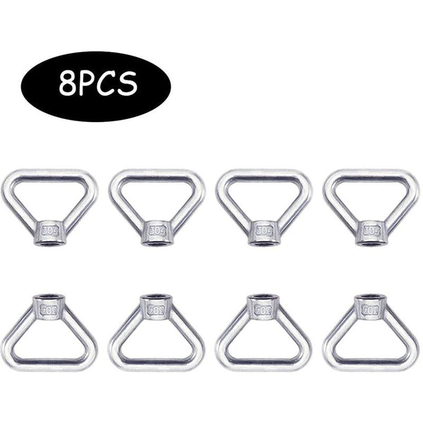 Lifting Eye Nut 8 Pcs M8 Ring Screw Silver 304 Stainless Steel Triangle Fastener Screwdrivers & Nutdrivers