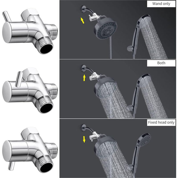 3 Way Valve G1/2" Solid Brass Hand Shower Set Universal Accessories Other Shower & Bath Accessories