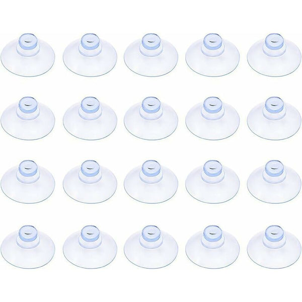 20 Pcs Small Clear Plastic Suction Cups No Hook 20Mm Hooks & Hangers