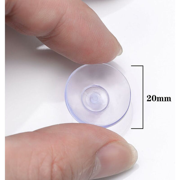 20 Pcs Small Clear Plastic Suction Cups No Hook 20Mm Hooks & Hangers