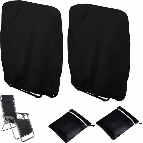 2 Pcs Folding Sun Lounger Cover Windproof Anti Uv Waterproof Garden Chair Covers Outdoor Furniture Covers