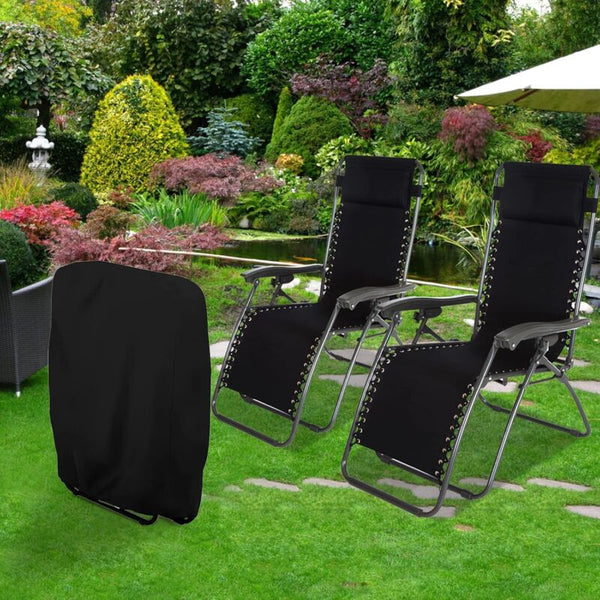2 Pcs Folding Sun Lounger Cover Windproof Anti Uv Waterproof Garden Chair Covers Outdoor Furniture Covers