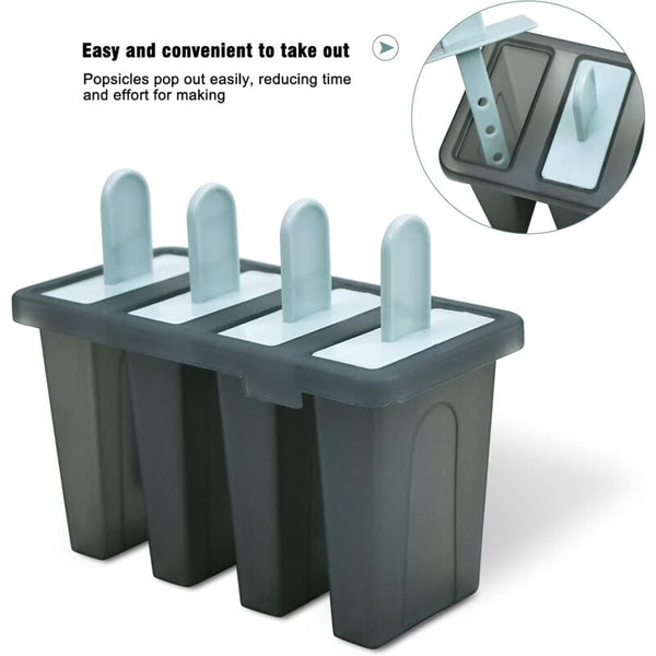 8 Cell Ice Cream Mold With Stick Lolly Molds Reusable Popsicle For Kids And Adults Bpa Free Sugarcraft & Chocolate Moulds