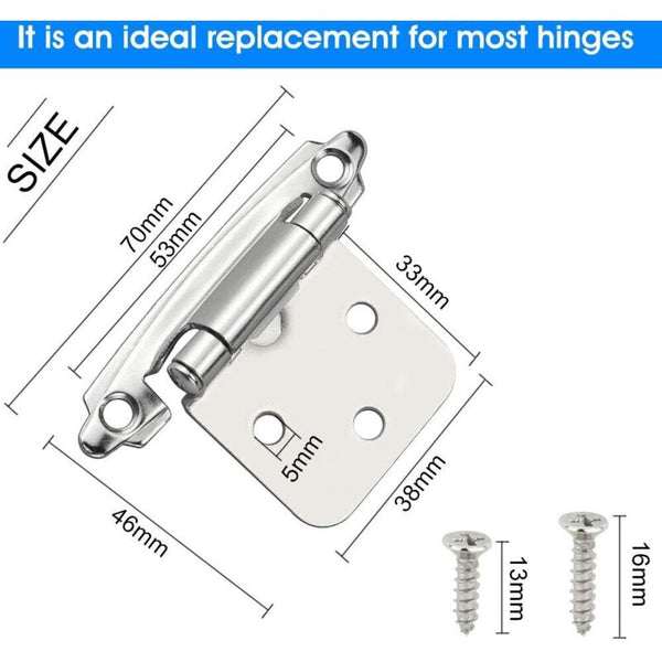 6 Pcs Self Closing With Damper Cold Rolled Steel Closet Shoe Cabinet Door Hinges
