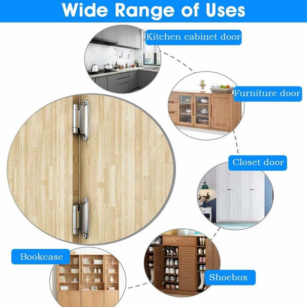 6 Pcs Self Closing With Damper Cold Rolled Steel Closet Shoe Cabinet Door Hinges