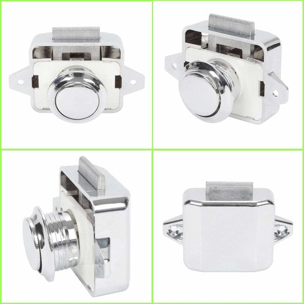 5 Pcs Silver Push Button Camper Door Lock Latch For Rv Motorhome Caravan Door Locks & Lock Mechanisms