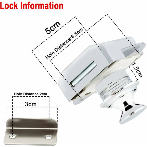 5 Pcs Silver Push Button Camper Door Lock Latch For Rv Motorhome Caravan Door Locks & Lock Mechanisms