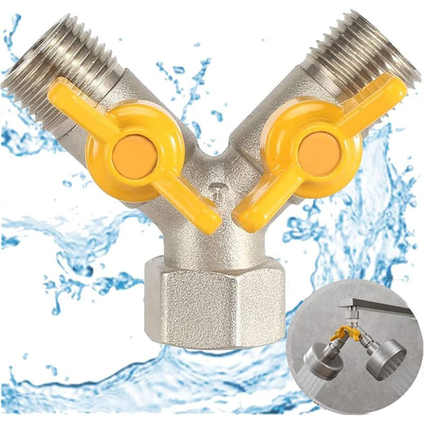 1/2 Inch Switch Valve Y Shaped Three Way With Shut Off Shower Head Arm Washing Machine Spout Yellow Silver Other Shower & Bath Accessories