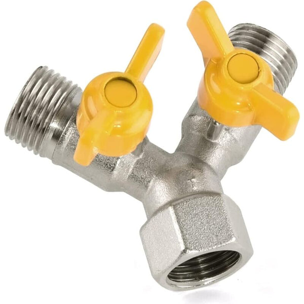 1/2 Inch Switch Valve Y Shaped Three Way With Shut Off Shower Head Arm Washing Machine Spout Yellow Silver Other Shower & Bath Accessories