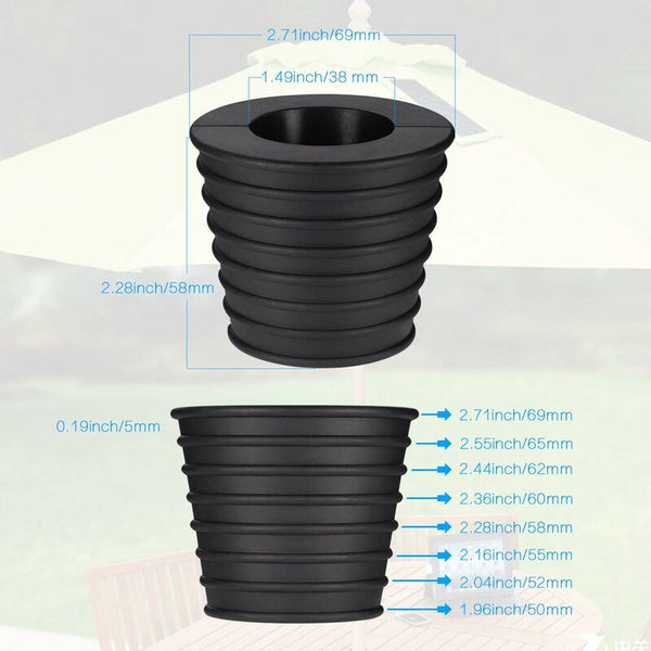 Umbrella Cone Base Stand For Patio Table Hole Opening And Stability Or Parasol Holder 1.5" Patio Umbrellas