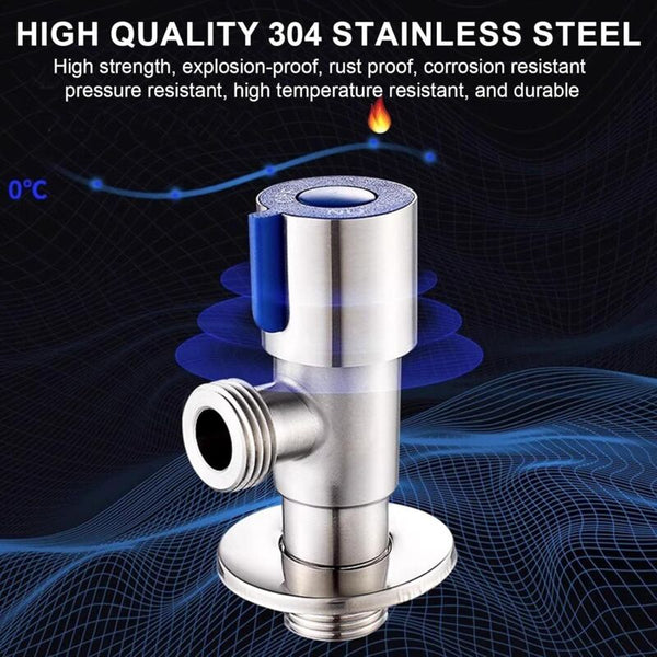 2 Pcs Stainless Steel Faucet Angle Valve 1/2' Control For Bathroom Kitchen Toilet (Blue Red) Connectors Valves & Accessories