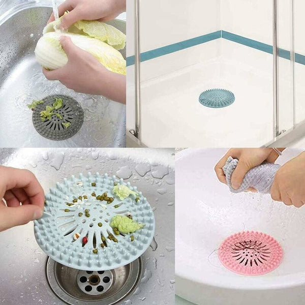 4 Pcs Silicone Hair Filter Universal Drain Protector Device Can Be Used In Bathroom Bathtub Kitchen Drain Grates