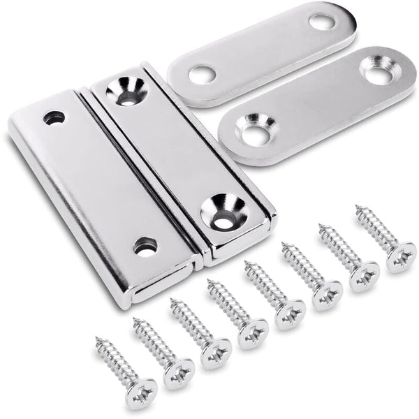 2 Pcs Rectangular Neodymium Magnets With Hole 40X13.8X5mm 15Kg Force + Steel Washers Screws Included Lifting Magnets